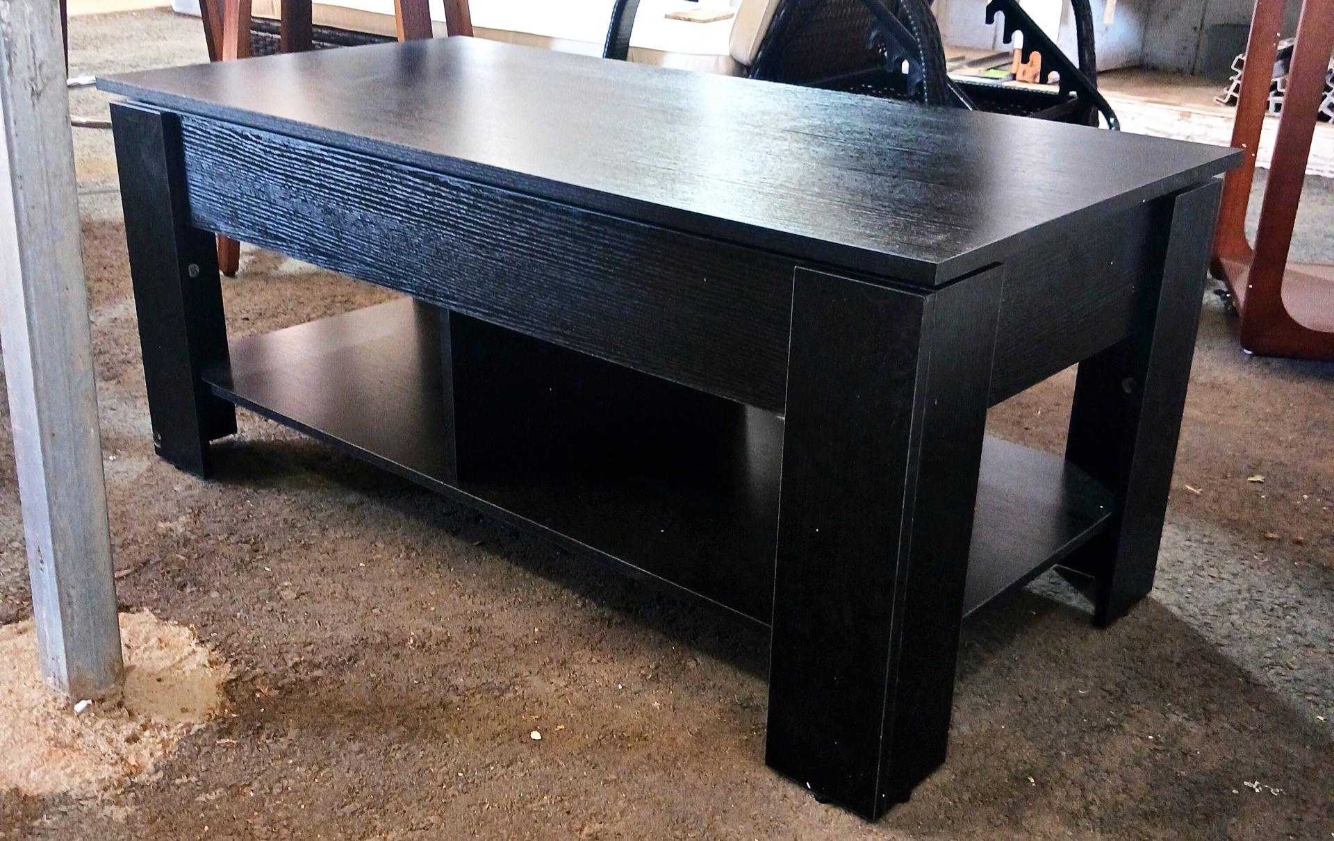 39 in Lift Top Coffee Table with Hidden Compartment & Storage for Living Room, Black